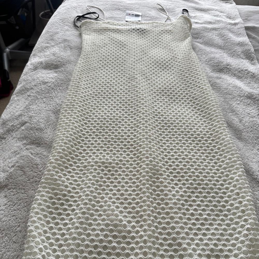 Ivory lined midi dress